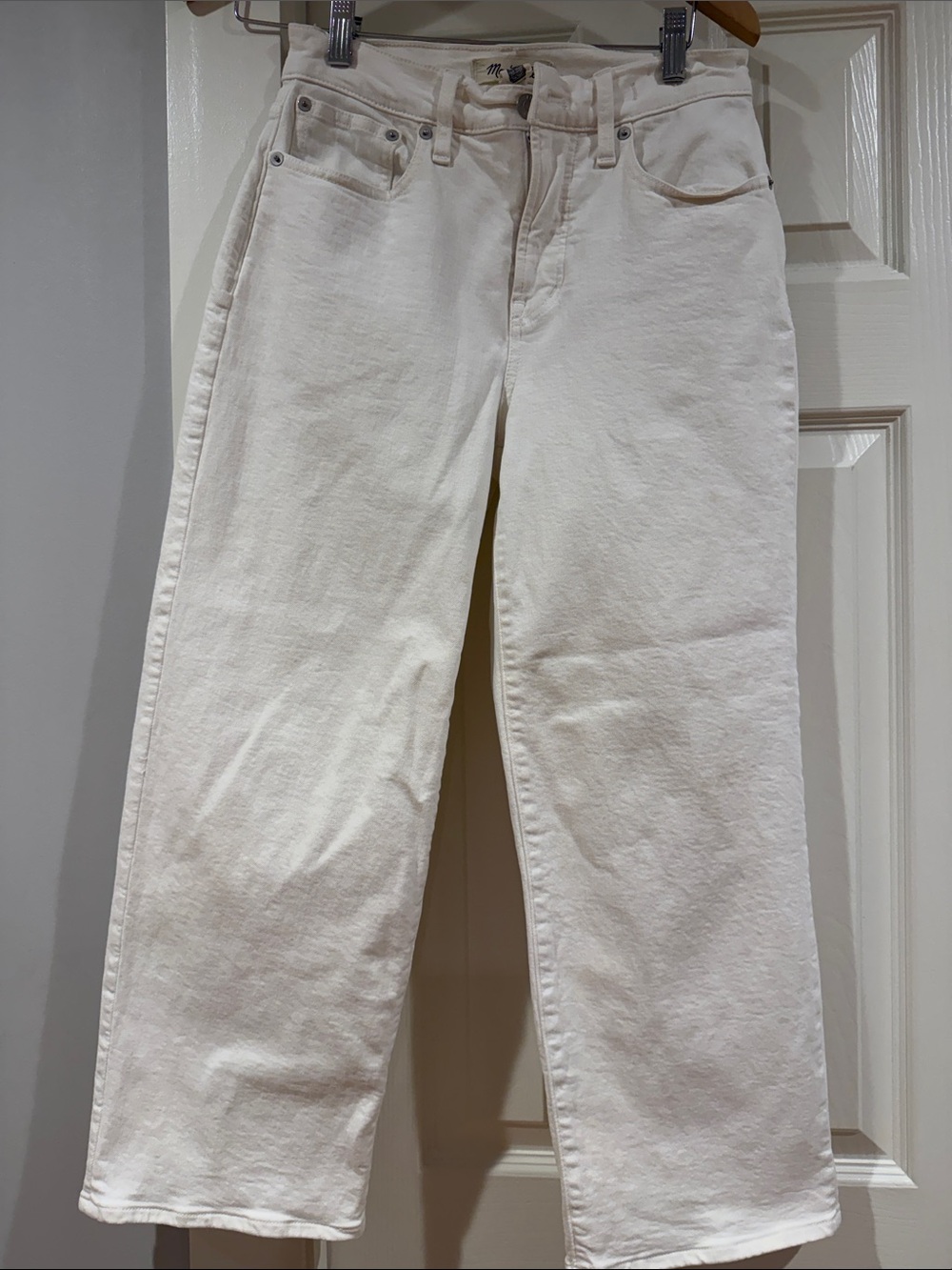 Madewell The Perfect Vintage Wide leg Crop Jean size 26P Ecru color